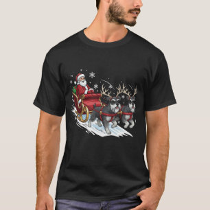 Camiseta Amantes divertidos de perros Schnauzer en Navidad