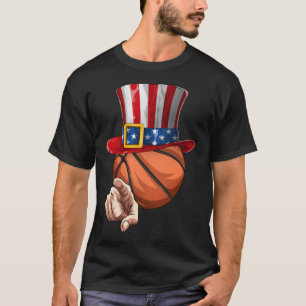 Camiseta Amantes divertidos del baloncesto Tío Sam 4 De Jul