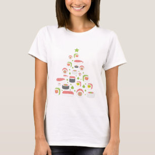 Camiseta Amantes divertidos del sushi Árbol de Navidad Agre