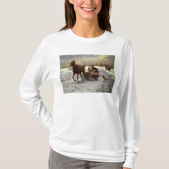 Camiseta Amantes en un trineo (Anverso)
