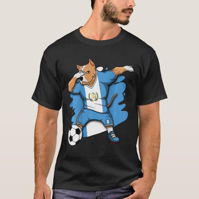 Camiseta Amantes Fútbol Pitbull Dabbing Guatemala  (Anverso)