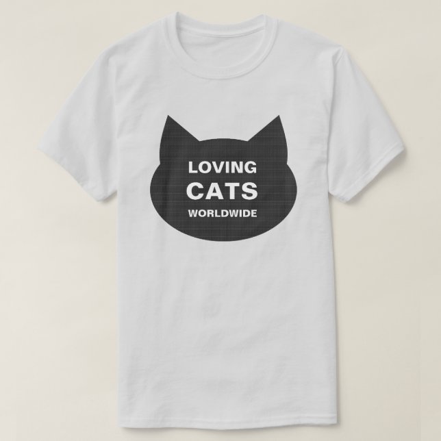 CAMISETA AMANTES GATOS EN TODO EL MUNDO KITTY LOGO CLÁSICO  (Diseño del anverso)