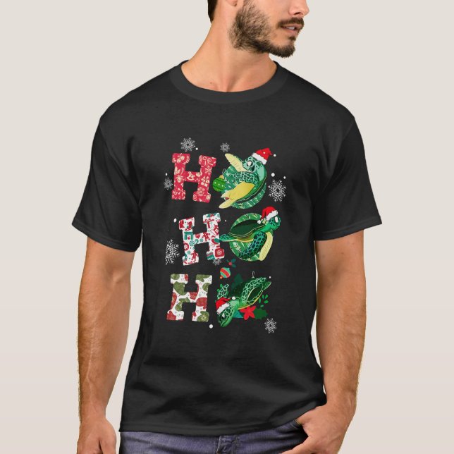 Camiseta Amantes graciosos de los Navidades de tortugas (Anverso)