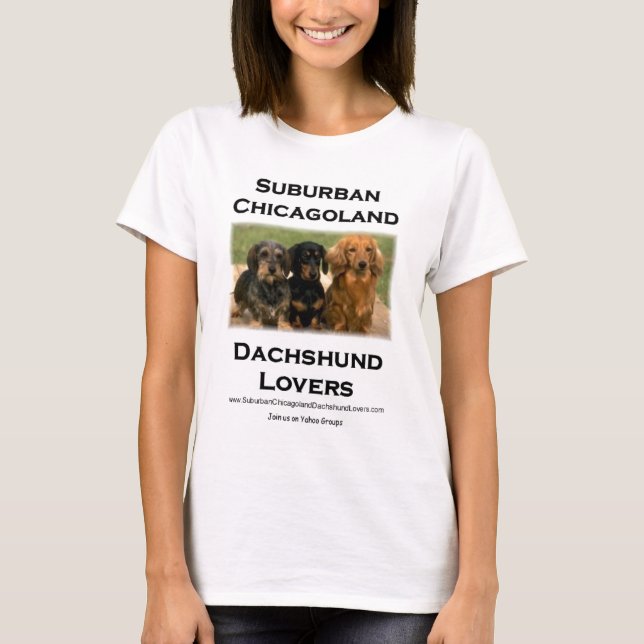 Camiseta Amantes suburbanos del Dachshund de Chicagoland (Anverso)