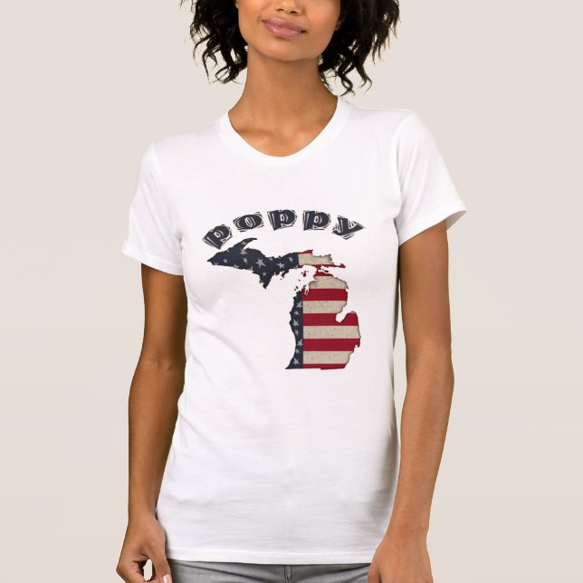 Camiseta Amapola | Abuelo | Michigan Americana Grunge (Anverso)