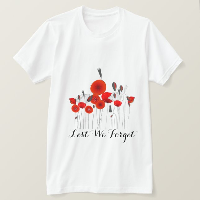 Camiseta Amapola del rojo del día de la conmemoración (Anverso del diseño)