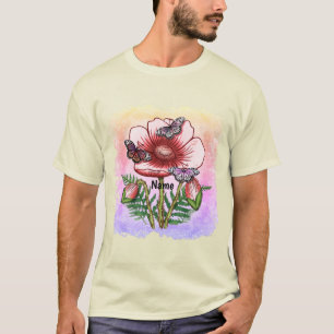 Camiseta Amapola Roja Mariposa