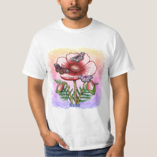 Camiseta Amapola Roja Mariposa