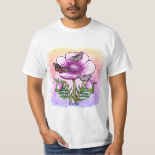 Camiseta Amapola Rosa Mariposa