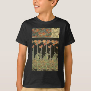 Camiseta Amapolas populares de Nouveau del arte del vintage