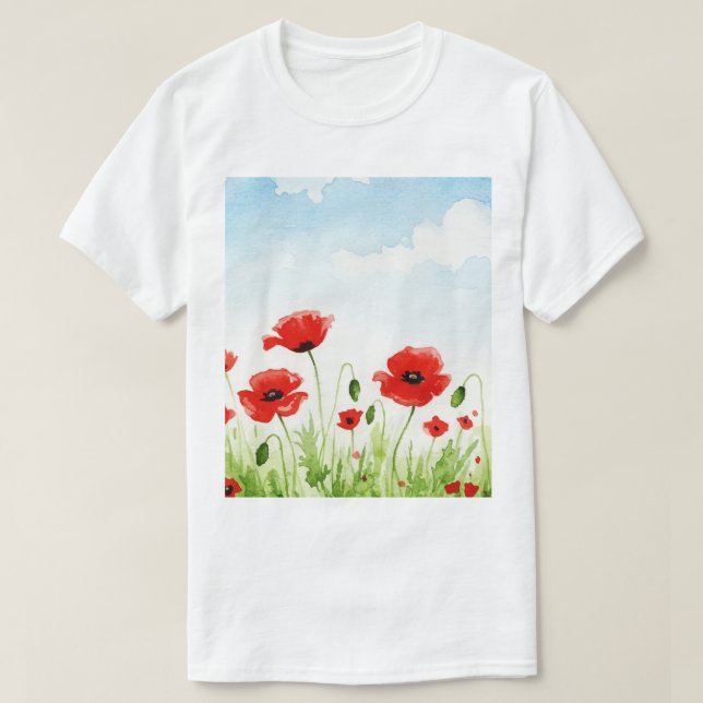 Camiseta Amapolas rojas (Diseño del anverso)
