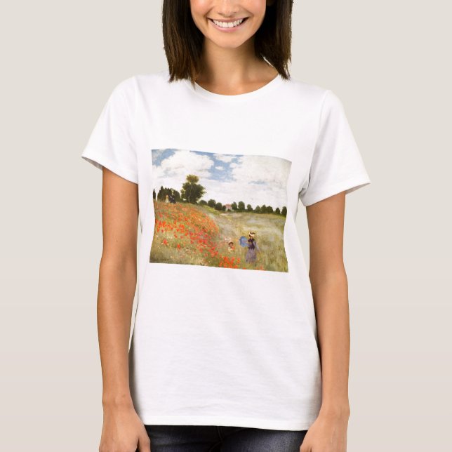 Camiseta Amapolas rojas que florecen - Claude Monet (Anverso)