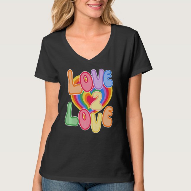 Camiseta Amar 2 amar el verano estético arcoiris (Anverso)