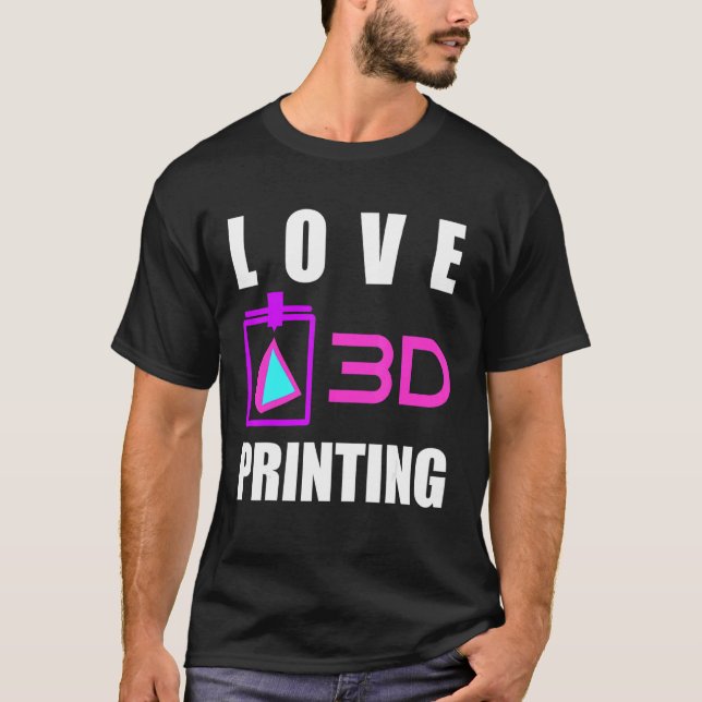 Camiseta Amar 3d Imprimir 3d Impresora Fan Geek Experto 3d  (Anverso)