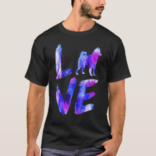 Camiseta Amar a Alaskan Klee Kai Watercolor Azul Perro Mamá