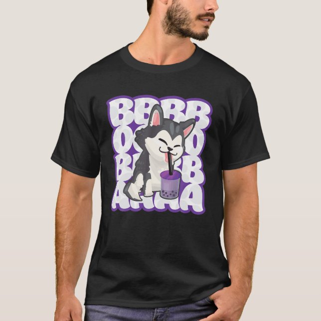 Camiseta Amar a Anime Boba Bebé Té Bebida Cute Kawaii Puppy (Anverso)