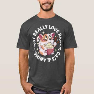 Camiseta Amar a Anime, gatos y Chica japonés de Ramen Moe O
