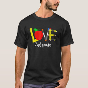 Camiseta Amar a Apple de 2º grado de vuelta a la escuela