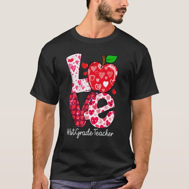 Camiseta AMAR a Apple Día de San Valentín de primer grado B (Anverso)
