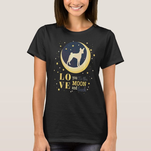 Camiseta Amar A Basenji A La Luna (Anverso)