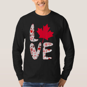 Camiseta Amar a Canadá deja arce a cuerdo día canadiense