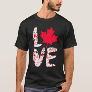 Camiseta Amar a Canadá deja arce a cuerdo día canadiense