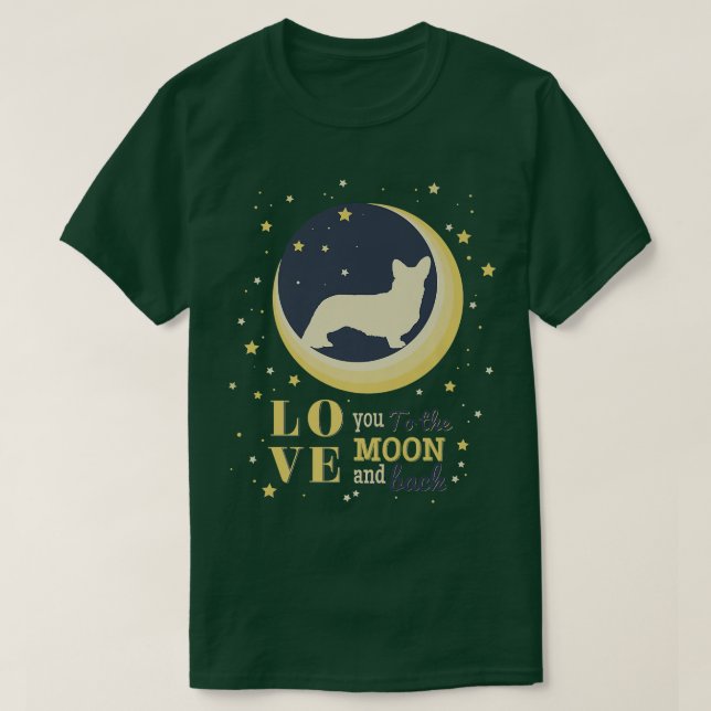Camiseta Amar A Cardigan Welsh Corgi A La Luna  (Diseño del anverso)