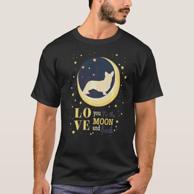 Camiseta Amar A Cardigan Welsh Corgi A La Luna (Anverso)