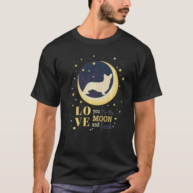 Camiseta Amar A Cardigan Welsh Corgi A La Luna (Anverso)