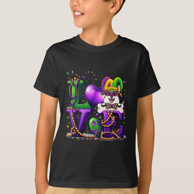 Camiseta Amar a Corgi Perro Carnaval Máscara Perro Perro Pe (Anverso)