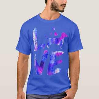 Camiseta Amar a Daschund Doie Weiner acuarela Blue Dog Mom