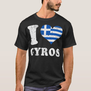Camiseta Amar a Gyros Alimentos griegos Bandera de Grecia