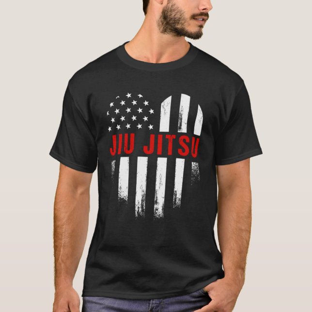 Camiseta Amar a Jiu Jitsu Bandera Americana Deportes de Est (Anverso)