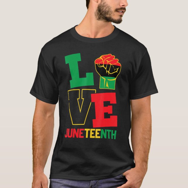 Camiseta Amar a Juneteeth Orgullo de historia negra Orgullo (Anverso)