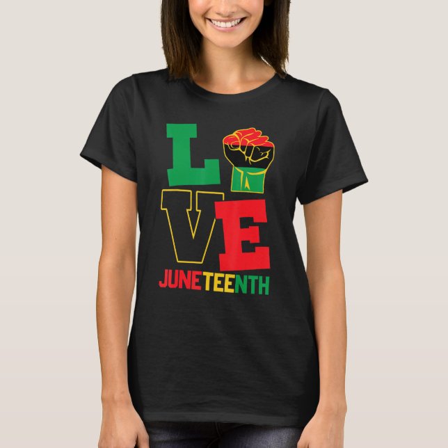 Camiseta Amar a Juneteeth Orgullo de historia negra Orgullo (Anverso)