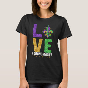 Camiseta Amar a la abuela Vida Mardi Gras abuela Fleur Lis