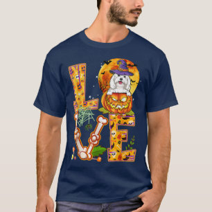 Camiseta Amar a la calabaza maltesa asusta Halloween Perro