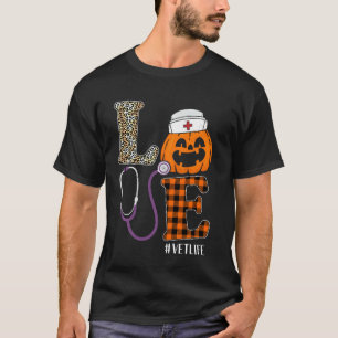 Camiseta Amar a la enfermera leoparlante Calabaza Halloween