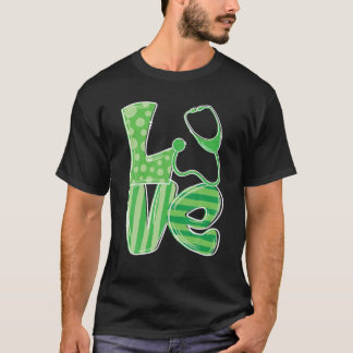 Camiseta Amar a la enfermera Stethoscope el Día de San Patr