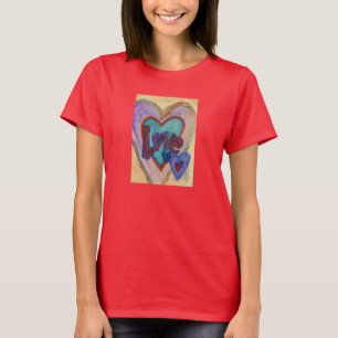 Camiseta Amar a la familia Corazones Inspiradores Palabras 