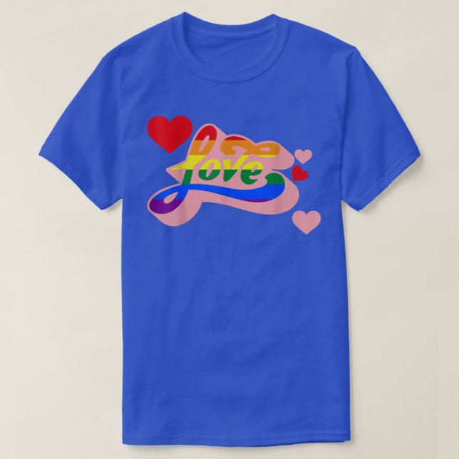 Camiseta Amar a la LGBT-Q Retro Bandera Arcoiris Ally del O (Diseño del anverso)