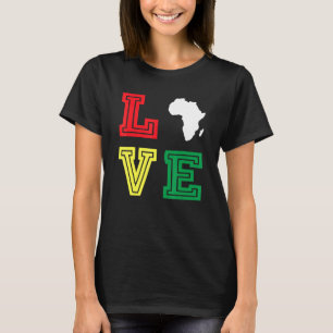 Camiseta Amar a la Madre Patria África Mapa del Orgullo Neg