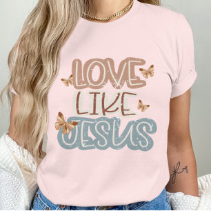 Camiseta Amar a la mariposa de la fe cristiana y Jesús