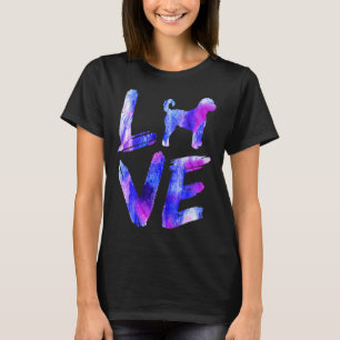 Camiseta Amar a Labradoodle acuarela Perro Azul Mamá Papá 1