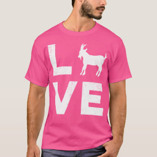 Camiseta Amar a las cabras Tipografía Graciosa Cabra Blanca