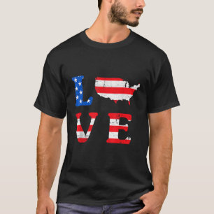 CAMISETA AMAR A LAS ESTRELLAS ESTADOUNIDENSES DE AMÉRICA TI