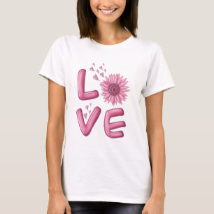 Camiseta Amar a las mujeres de girasol rosado
