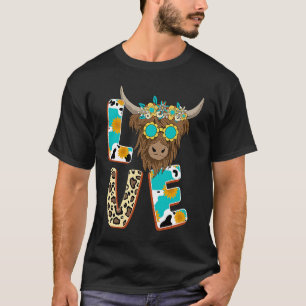 Camiseta Amar a las vacas escocesas de la región montañosa
