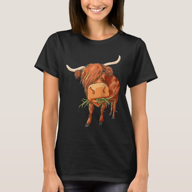 Camiseta Amar a las vacas escocesas de la región montañosa  (Anverso)