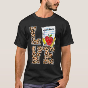 Camiseta Amar a Leopard Back T, profesora de 2º grado de ap